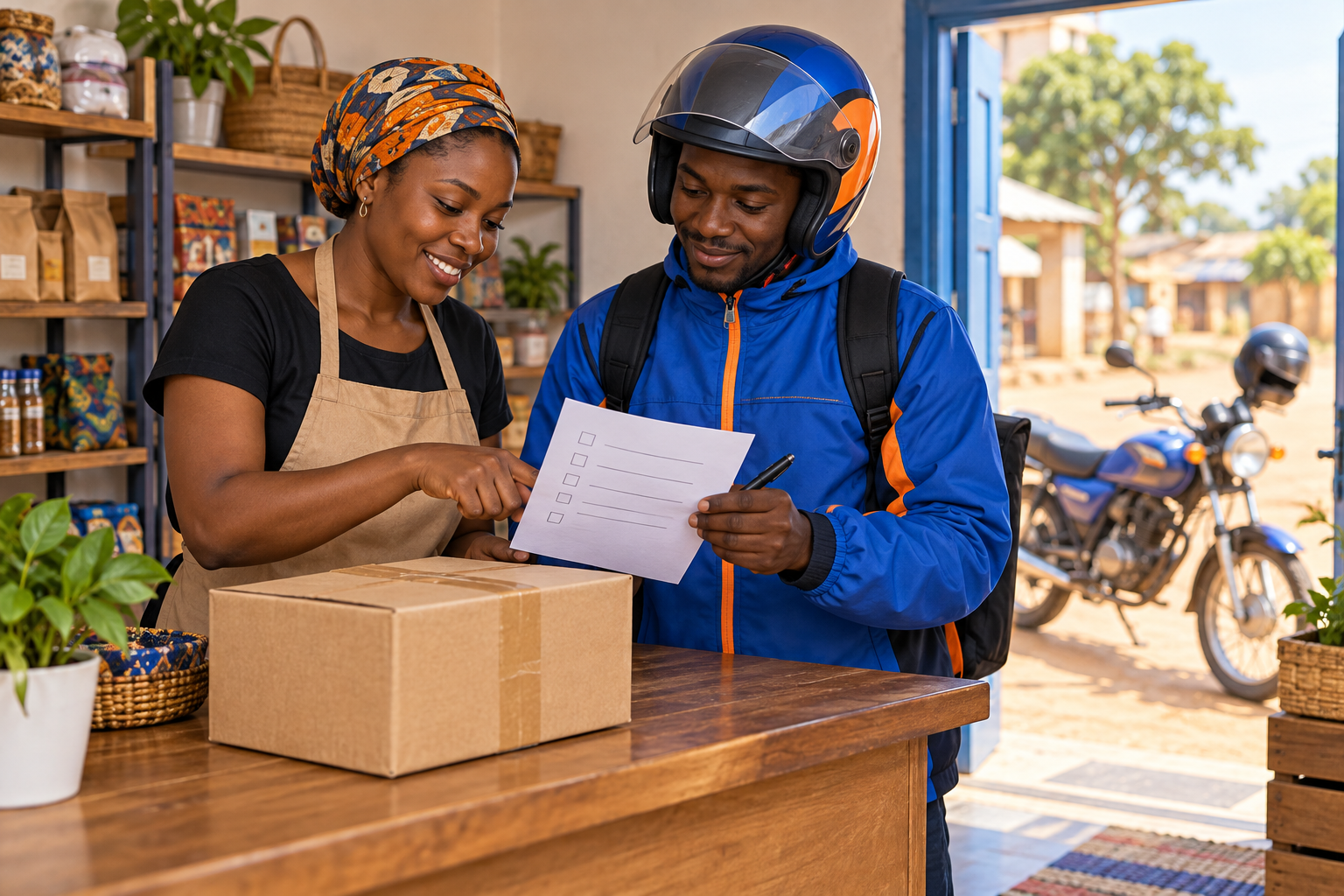 Illustration of the delivery enquiry and handover process.